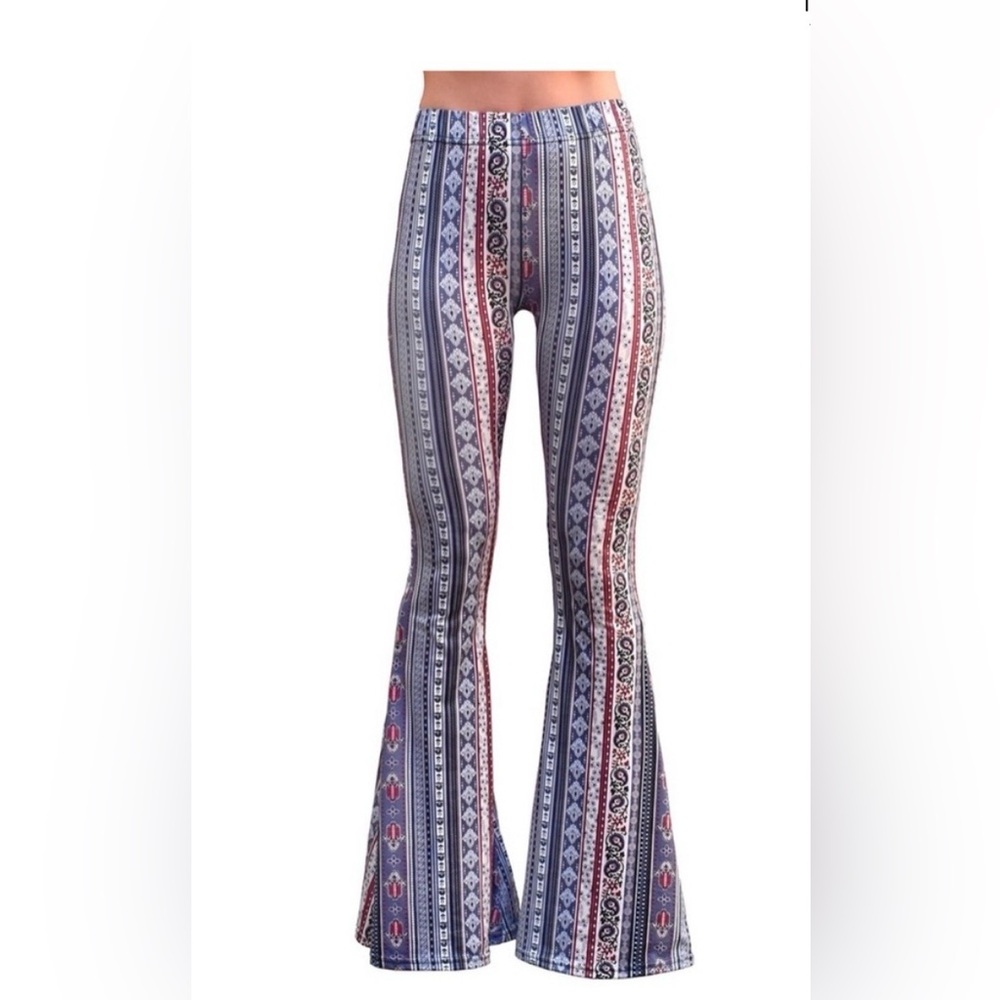Boho Striped Print Flared Pants by Daisy Del Sol 🌼 NWOT